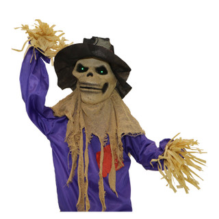 6-Ft. Poseable Scarecrow with Lights and Sound, Indoor or Covered Outdoor Halloween Decoration