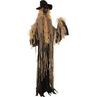 Haunted Hill Farm 6-Ft Standing Scarecrow, Indoor or Covered Outdoor Halloween Decoration, Poseable, The Hunter, HHSCR-7F