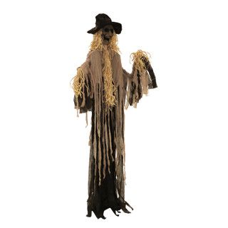 6-Ft. Hunter the Standing Scarecrow Prop, Indoor or Covered Outdoor Halloween Decoration, Poseable