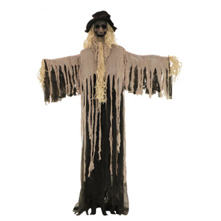 6-Ft. Hunter the Standing Scarecrow Prop, Indoor or Covered Outdoor Halloween Decoration, Poseable