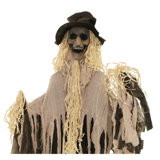 6-Ft. Hunter the Standing Scarecrow Prop, Indoor or Covered Outdoor Halloween Decoration, Poseable