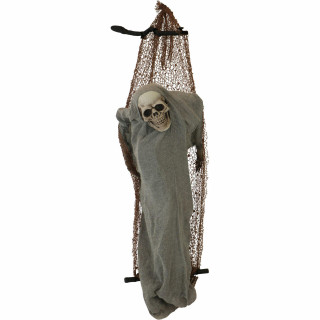 Haunted Hill Farm Haunted Hill Farm 3.2-ft Skeleton in Hammock, Indoor/Covered Outdoor Halloween Decoration, Poseable, Battery Operated, Sleepless, HHSNSKEL-HLSA