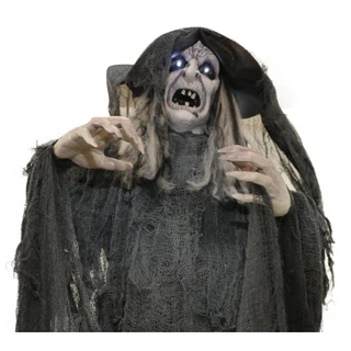 5.8-Ft. Animatronic Witch with Lights and Sound, Indoor/Covered Outdoor Halloween Decoration