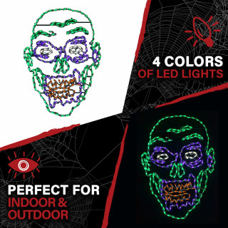 Haunted Hill Farm Haunted Hill Farm Halloween Indoor/Outdoor Zombie Face LED Light 28 in x 41 in, FFHELED041-ZMB0-MLT
