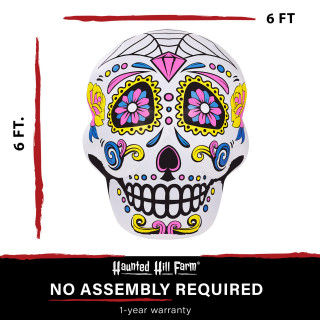 Haunted Hill Farm 6-Ft Inflatable Pre-Lit Day of the Dead Sugar Skull