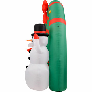 Fraser Hill Farm Fraser Hill Farm 8-Ft Tall Walkway Arch w/ Santa Claus and Snowman, Outdoor Blow-Up Christmas Inflatable w/ Lights and Storage Bag, FHFXMASARCH081-L