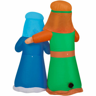 Fraser Hill Farm Fraser Hill Farm 6-Ft Pre-Lit Holy Family - Baby Jesus, Mary, and Joseph, Outdoor Blow-Up Christmas Inflatable with Lights and Storage Bag, FHFJMJESUS061-L