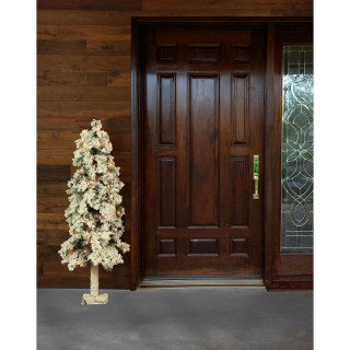 Fraser Hill Farm Fraser Hill Farm Set of Two 2-Ft Snowy Alpine Trees with Clear Lights