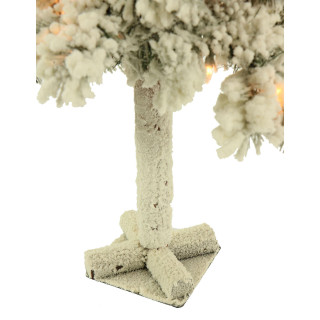 Fraser Hill Farm Fraser Hill Farm Set of Two 2-Ft Snowy Alpine Trees with Clear Lights
