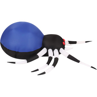 Haunted Hill Farm 6-Ft Inflatable Blue Spider with Multi-Color Disco Lights, HISPIDER062-L