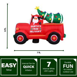 Fraser Hill Farm 6-Ft Tall Pre-Lit Inflatable Christmas Pickup Truck
