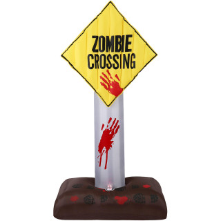 Haunted Hill Farm 6-Ft Pre-Lit Inflatable Zombie Crossing
