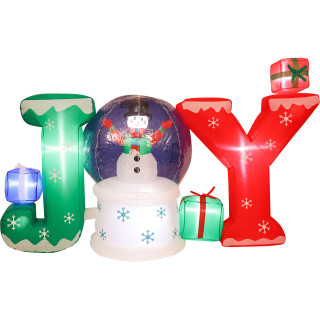 Fraser Hill Farm 4.5-Ft Tall Pre-Lit Inflatable JOY Snowglobe