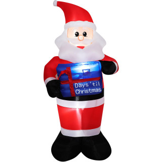 Fraser Hill Farm 7-Ft Pre-Lit Inflatable Santa Countdown