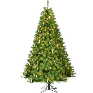 Fraser Hill Farm 7.5-Ft Vintage Christmas Tree with Classic Candle and Warm White LED Lights