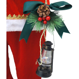 Fraser Hill Farm 58-In Dancing Santa with Toy Sack and Faux Lantern, Animated Christmas Decorations, Holiday Home Decor