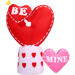 Fraser Hill Farm 6-Ft Light Up Valentines Day Hearts with Arrow Inflatable
