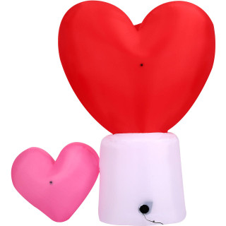 Fraser Hill Farm 6-Ft Light Up Valentines Day Hearts with Arrow Inflatable