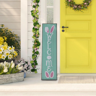 Fraser Hill Farm 45-In.  Porch Leaner Sign with Battery-Operated LED Lights, Festive Spring Decoration