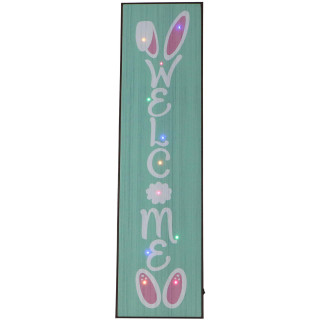 Fraser Hill Farm 45-In.  Porch Leaner Sign with Battery-Operated LED Lights, Festive Spring Decoration