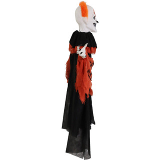 Haunted Hill Farm Twister the Clown Animatronic Tree Hugger with Movement, Sounds, and Light-Up Eyes for Scary Outdoor Halloween Decoration
