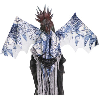 Haunted Hill Farm Nightwing the Animatronic Dragon with Moving Head and Wings for Scary Halloween Decoration