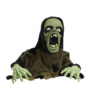 1.8-Ft. Zombie Groundbreaker with Flashing LED Lights, Battery-Operated Animatronic Halloween Decoration