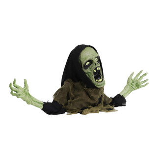 1.8-Ft. Zombie Groundbreaker with Flashing LED Lights, Battery-Operated Animatronic Halloween Decoration