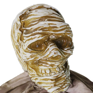 4.9-Ft. Animatronic Upside-Down Shaking Mummy with Sounds and Light-Up Eyes for Scary Halloween Decoration