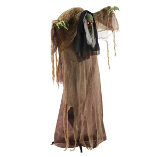 4.9 Ft. Animatronic Talking Hunchback Witch with Movement and Lights for Scary Halloween Decoration