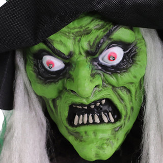 6-Ft. Animatronic Talking Forest Witch with Movement and Lights for Scary Halloween Decoration