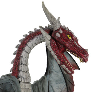 Haunted Hill Farm 6-Ft. Tall Motion-Activated Brimstone Dragon by SVI, Premium Halloween Animatronic, Plug-In