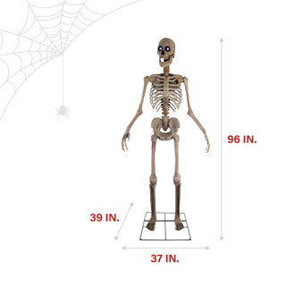 Haunted Hill Farm 8-Ft. Tall Motion-Activated Towering Skeleton by SVI, Premium Talking Halloween Animatronic, Plug-In