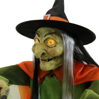 Haunted Hill Farm Motion-Activated Wicked Cauldron Witches by SVI, Premium Talking Halloween Animatronic, Plug-In