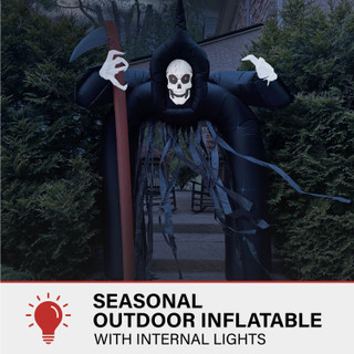 Haunted Hill Farm 10-Ft. Tall Pre-lit Musical Inflatable Grim Reaper Arch