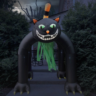 Haunted Hill Farm 10-Ft. Tall Pre-lit Inflatable Black Cat Arch
