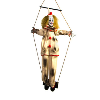 4.6-Ft. Swinging Clown with Lights and Sound, Indoor or Covered Outdoor Halloween Decoration