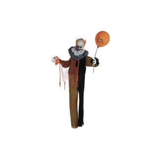 5.2-Ft. Animatronic Clown with Lights and Sound, Indoor or Covered Outdoor Halloween Decoration