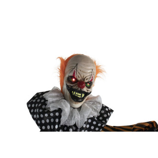 5.2-Ft. Animatronic Clown with Lights and Sound, Indoor or Covered Outdoor Halloween Decoration