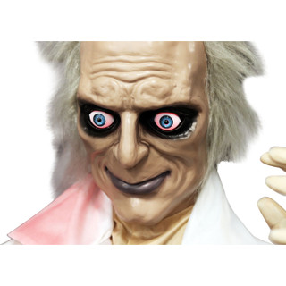 Haunted Hill Farm 5.4-Ft. Doctor Scissors Laughing Animatronic, Indoor or Covered Outdoor Halloween Decoration, Red LED Eyes, Battery Operated