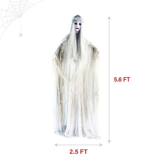 5.6-Ft. Animatronic Ghost Bride with Lights and Sound, Indoor or Covered Outdoor Halloween Decoration