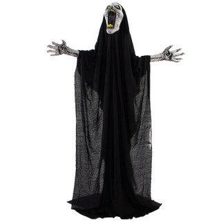 Haunted Hill Farm 70-In. Squal the Animated Howling Reaper, Indoor or Covered Outdoor Halloween Decoration, Battery Operated