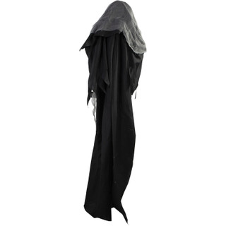 Haunted Hill Farm 71-In. Lampa Solais the Animated Gruesome Reaper w/ Lantern, Indoor or Covered Outdoor Halloween Decoration, Battery Operated