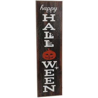 Haunted Hill Farm 45-In. HAPPY HALLOWEEN Porch Leaner Sign with LED Lights, Battery Operated, Outdoor Porch Decoration