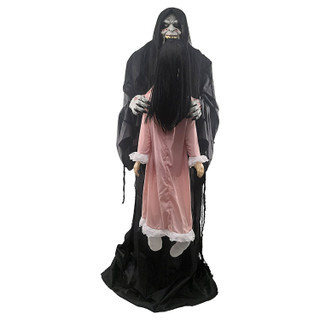 6.2-Ft. Soul Sucker Demon Reaper by Tekky, Premium Talking Halloween Animatronic, Plug-In or Battery