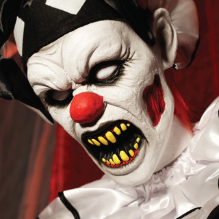4.5-Ft. Hartley the Sitting Scare Clown by Tekky, Premium Talking Halloween Animatronic, Plug-In or Battery