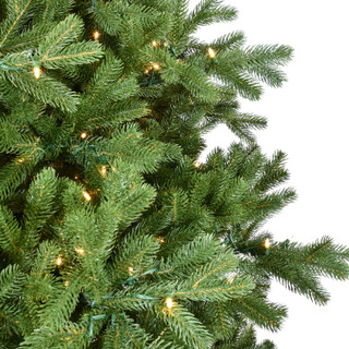 Fraser Hill Farm 8-ft. Asheville Pine Artificial Christmas Tree with Warm White LED Lights