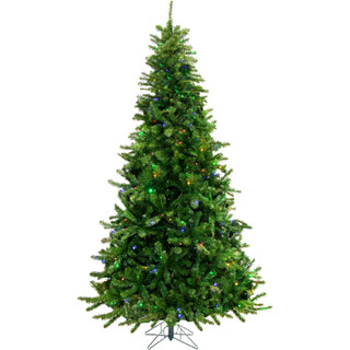 Fraser Hill Farm 7.5-ft. Noel Pine Artificial Christmas Tree with Multicolor Color Changing 5MM LED Lights
