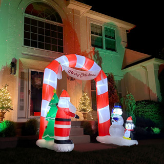 Fraser Hill Farm 8-Ft. Tall Prelit Candy Cane Arch Inflatable