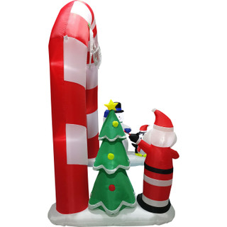 Fraser Hill Farm 8-Ft. Tall Prelit Candy Cane Arch Inflatable